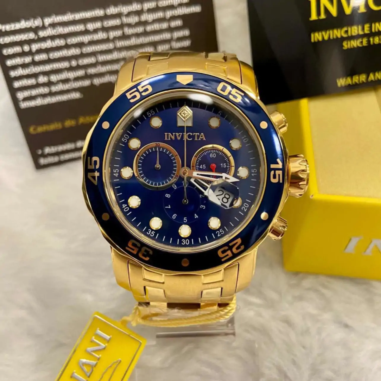 Relógio Invicta Pro Diver 0073 Dourado com Mostrador Azul - Image 2