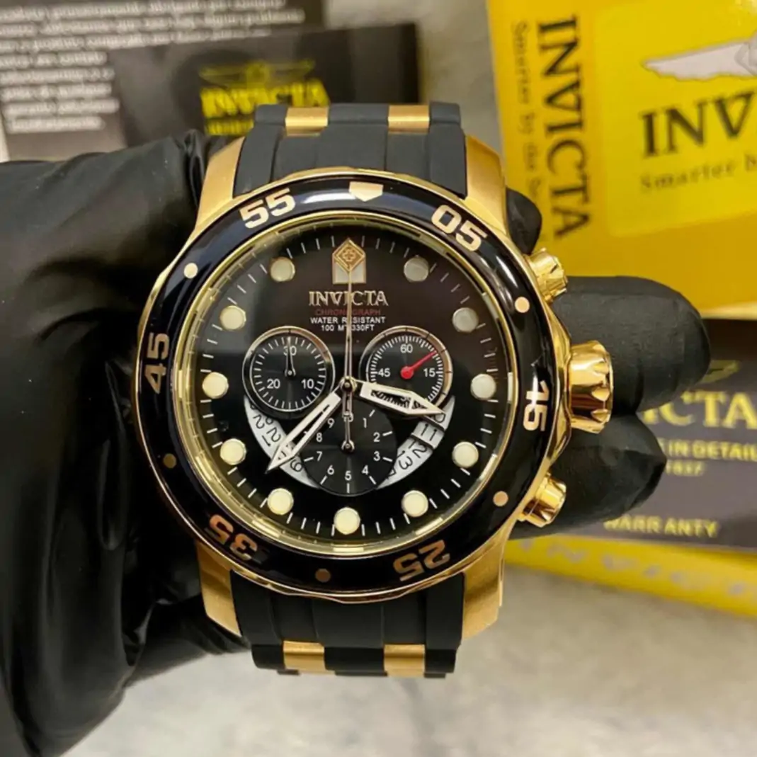 Relógio Invicta Pro Diver 6981 Chronograph Gold/Black - Image 2