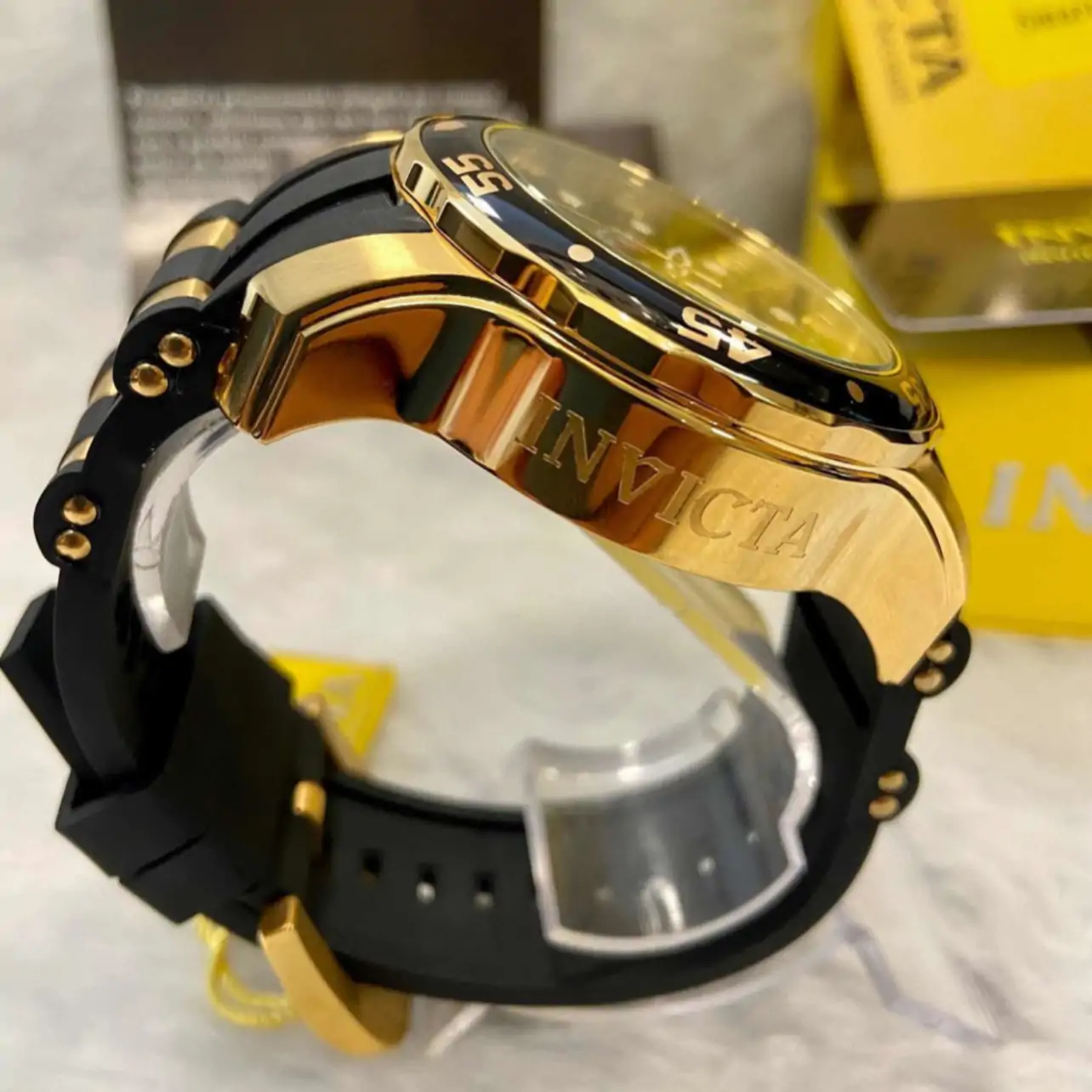 Relógio Invicta Pro Diver 6981 Chronograph Gold/Black - Image 4