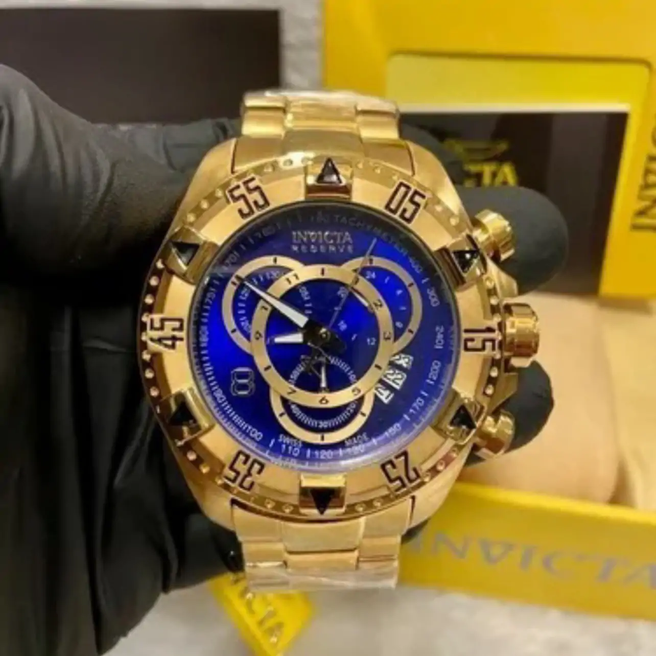 Relógio Invicta Reserve 6469 Dourado com Mostrador Azul Royal - Image 2