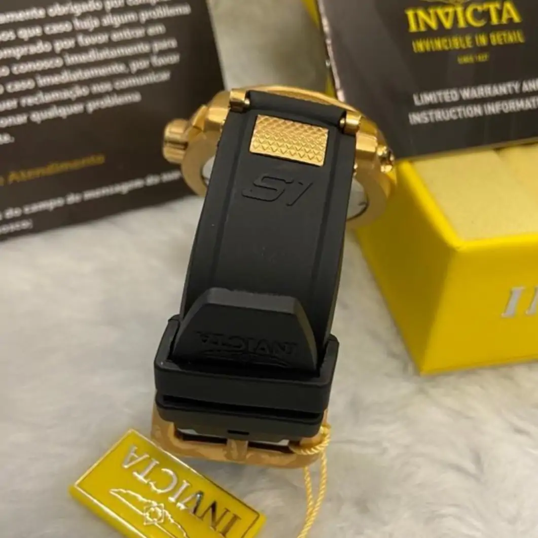 Relógio Invicta S1 Rally 0896 Dourado com Pulseira Preta de Silicone - Image 5