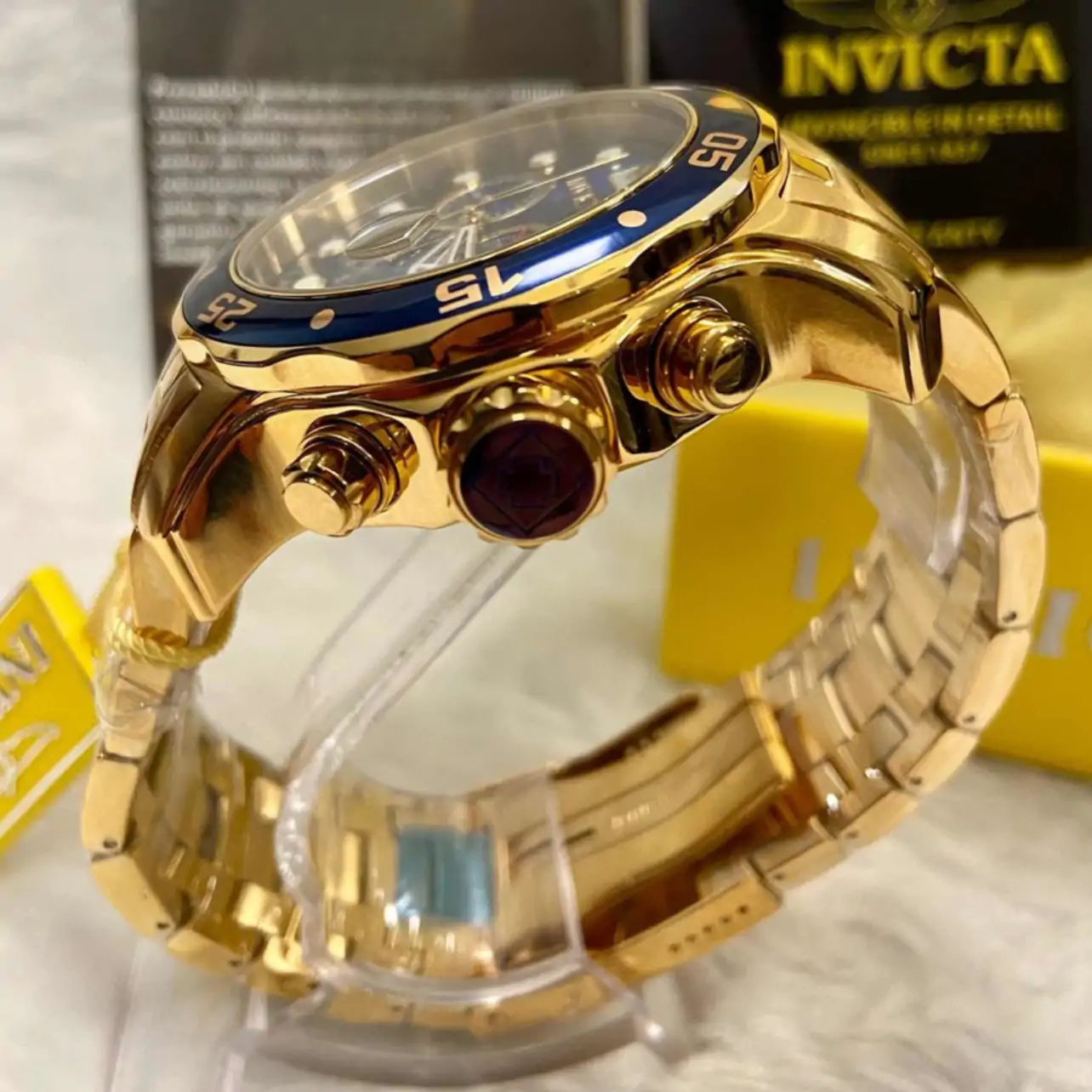 Relógio Invicta Pro Diver 0073 Dourado com Mostrador Azul - Image 4