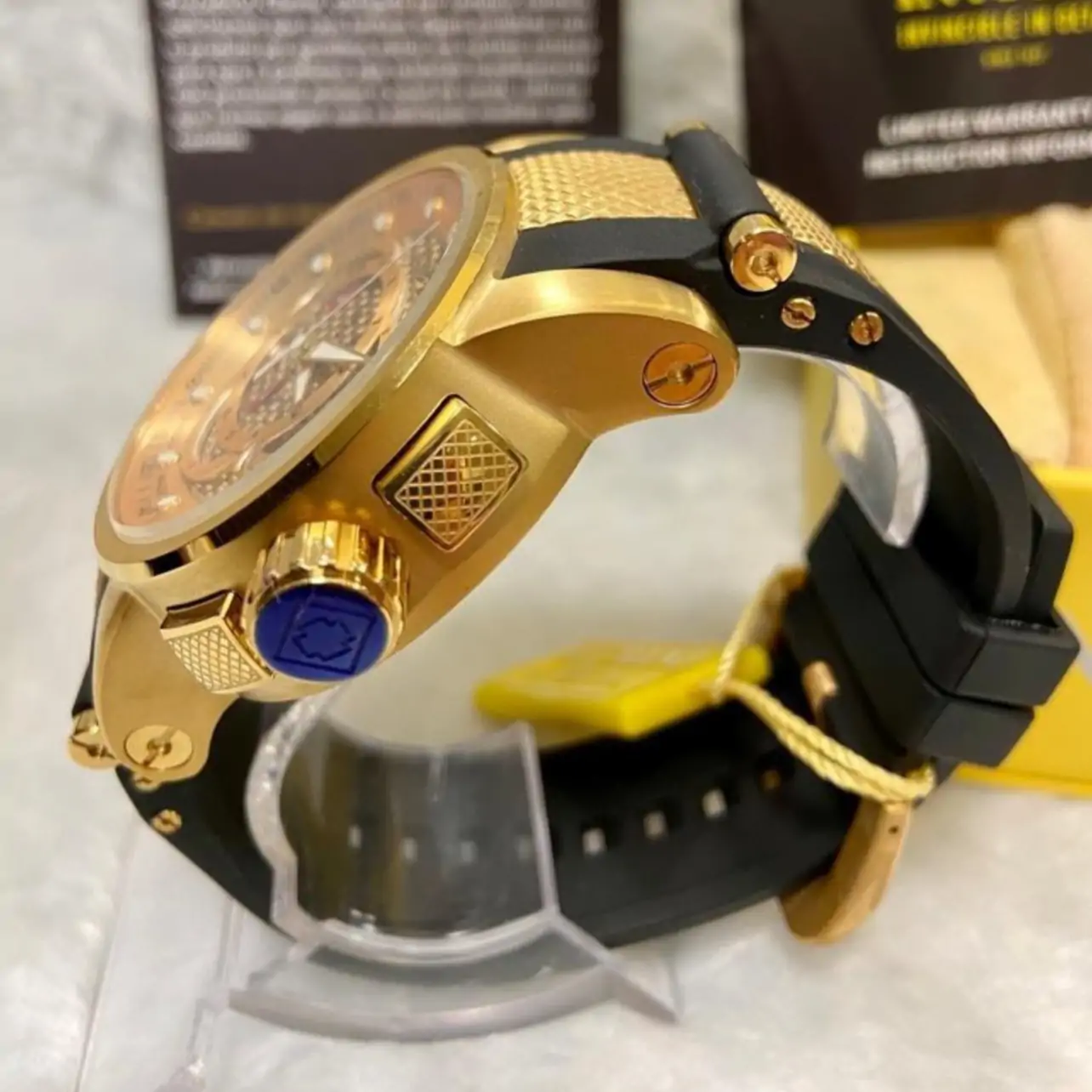 Relógio Invicta S1 Rally 0899 Full Gold com Pulseira em Silicone - Image 2