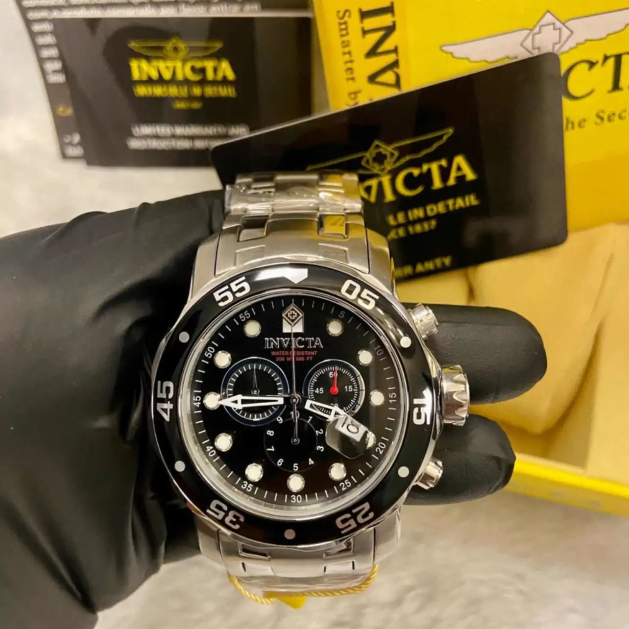 Relógio Invicta Pro Diver 0069 Chronograph Preto com Pulseira em Aço - Image 2